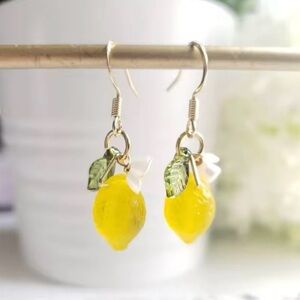 Cute Glass Lemon Drop Earrings